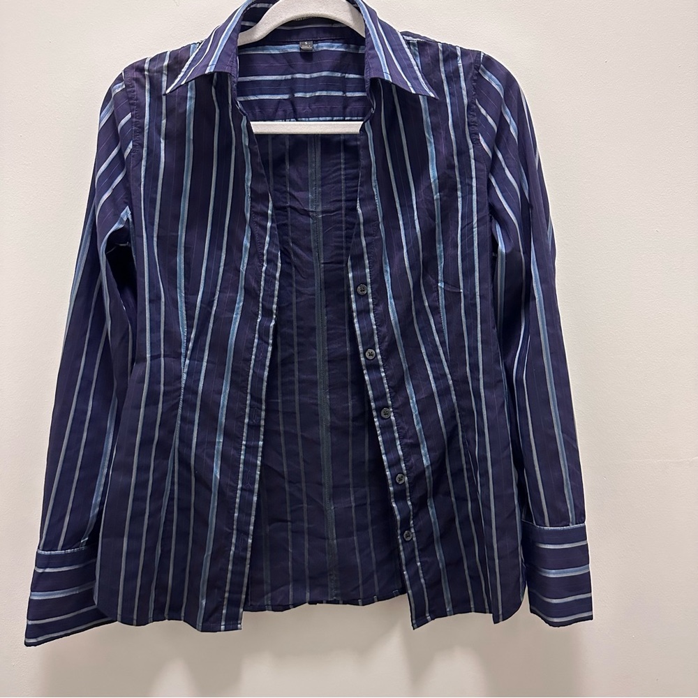 Express Design Studio Stripe Button Down Blouse. Size Small